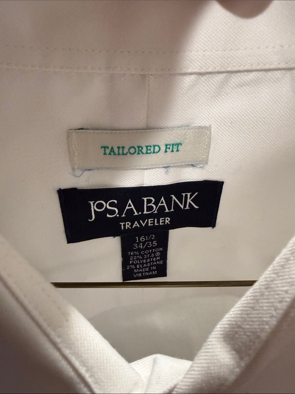 Jos. A. Bank White Tailored Fit Traveler Dress Shirt